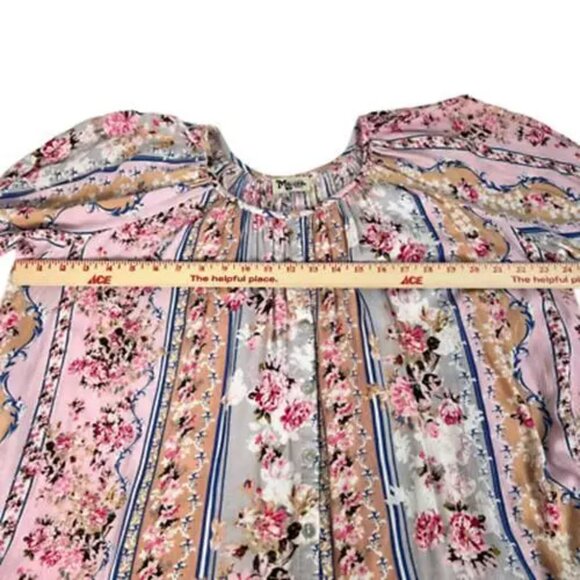 Show Me Your Mumu Womens Peasant Blouse Top Shirt Floral 3/4 Sleeve Blouse Sz S - Picture 7 of 8